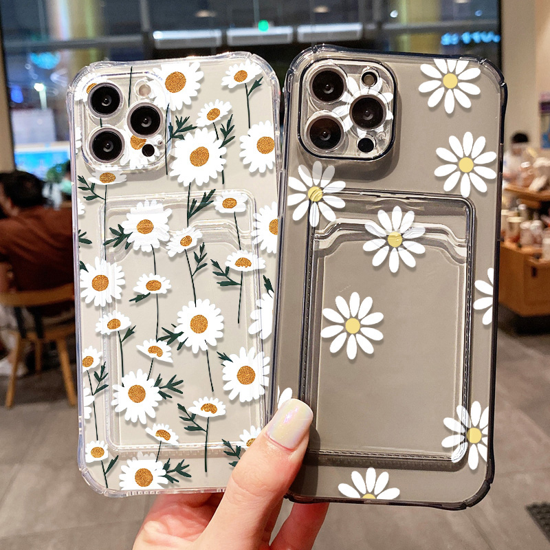 Phone Cases With Card Holder - Capa de Celular Flor Margarida para