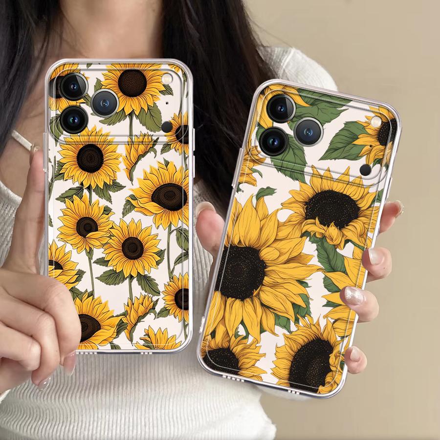 Phone Cases Like Loopy - Capa Transparente com Estampa de Girassol