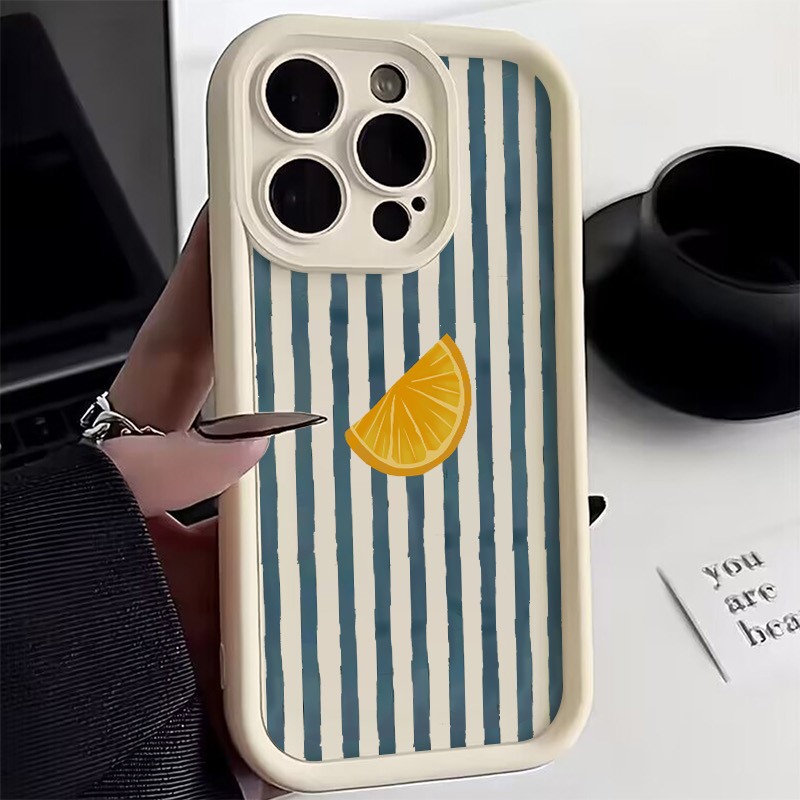 Phone Cases Xiaomi Redmi 12 - Listrado limão fatia padrão caso de