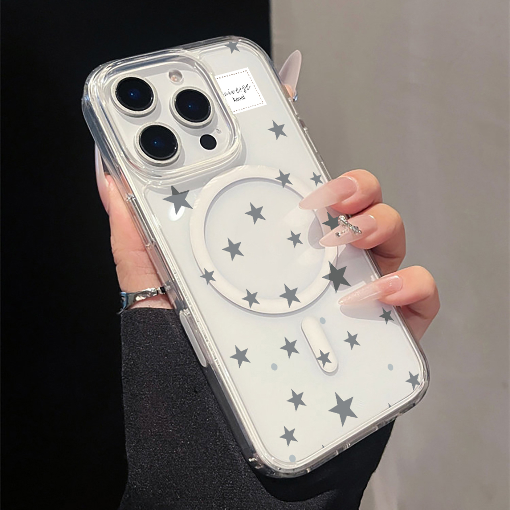 Phone Cases Iphone 17 Pro Max - Capa Magnética Transparente com Estampa de