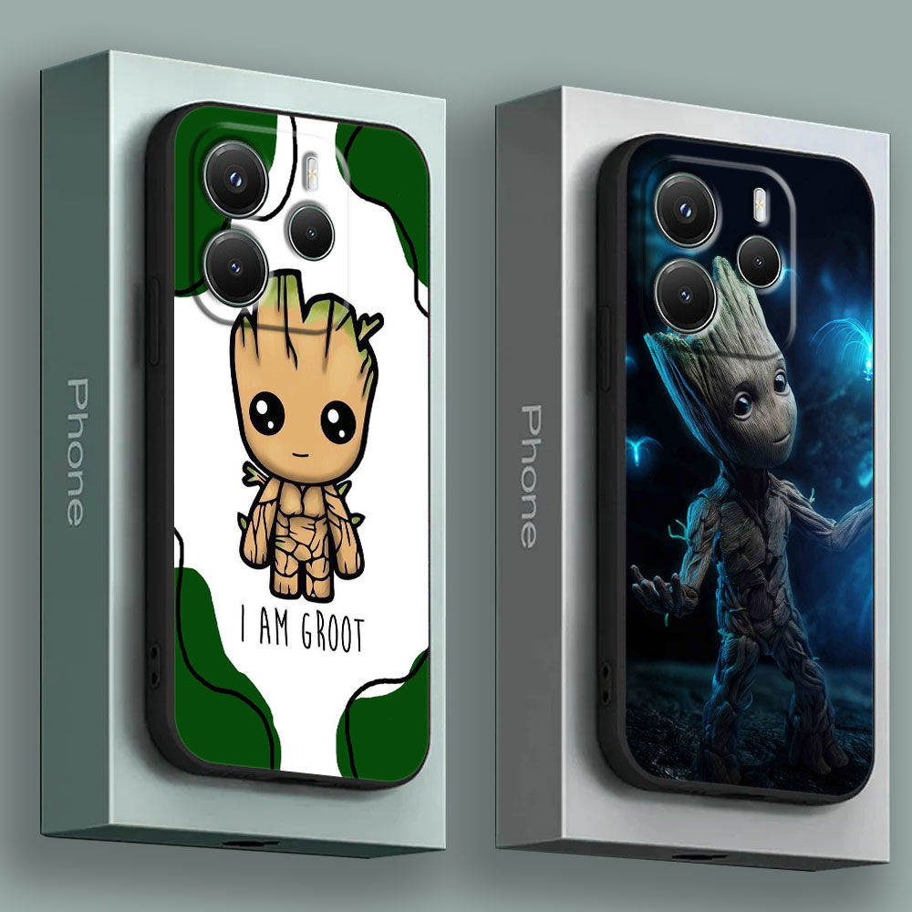 Phone Cases Xiaomi Redmi 12 - Capa de Silicone Baby Groot Marvel