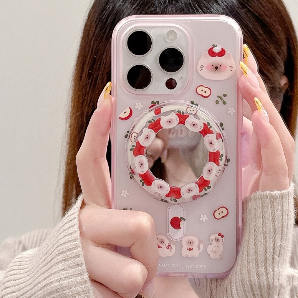 Coreano bonito apple kitty par - Phone Cases Quirky avaliação e preço